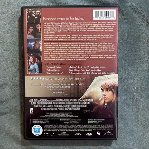 Lost in Translation DVD -  Bill Murray & Scarlett Johansson - Picture 4 of 4